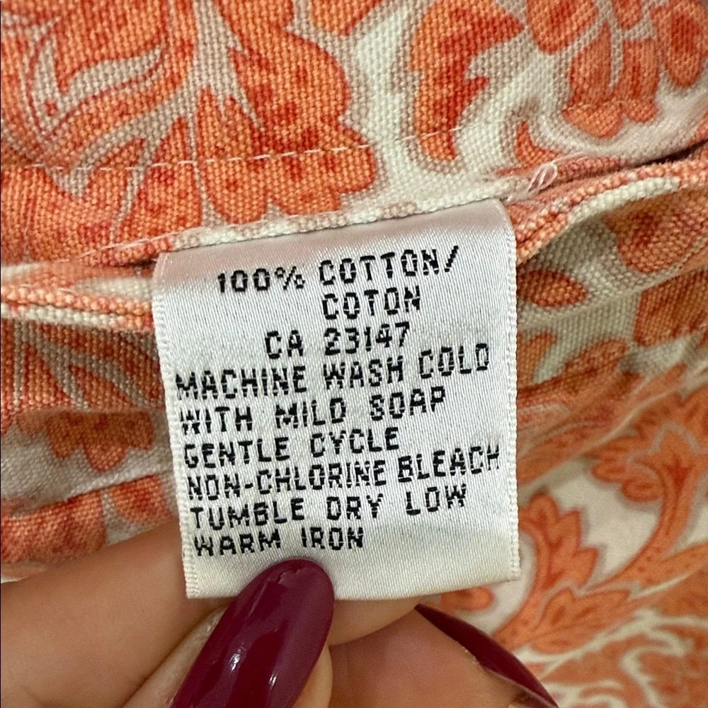 Talbots Orange and White Floral Skirt - Picture 3 of 10